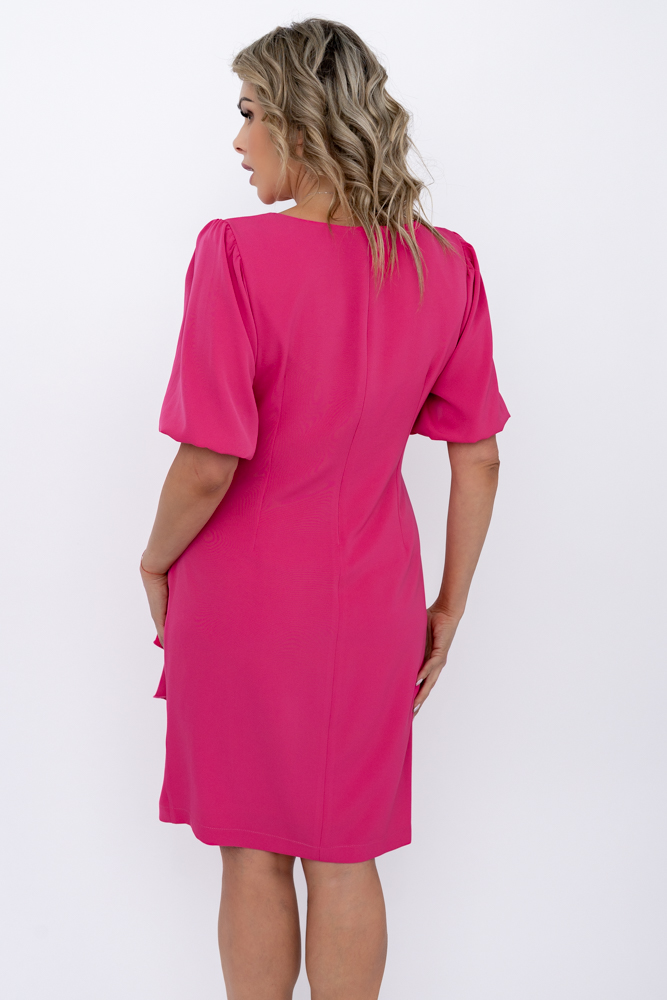 Robe froissée fuchsia