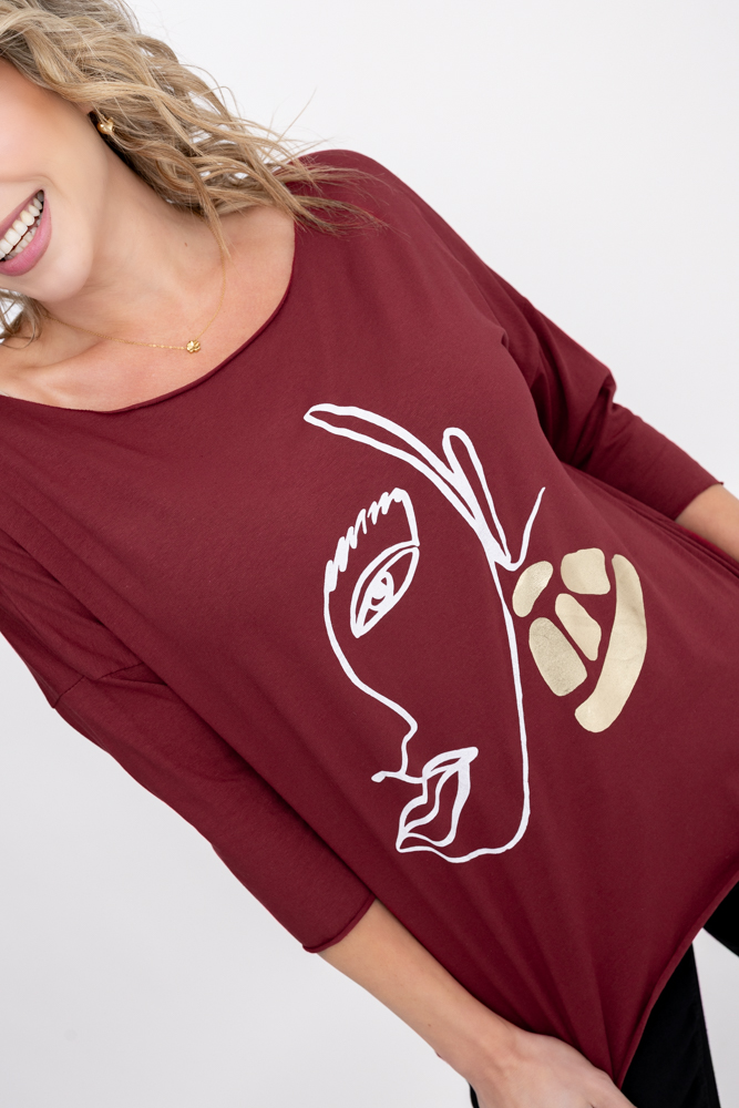 Blusa granate Estampado 1