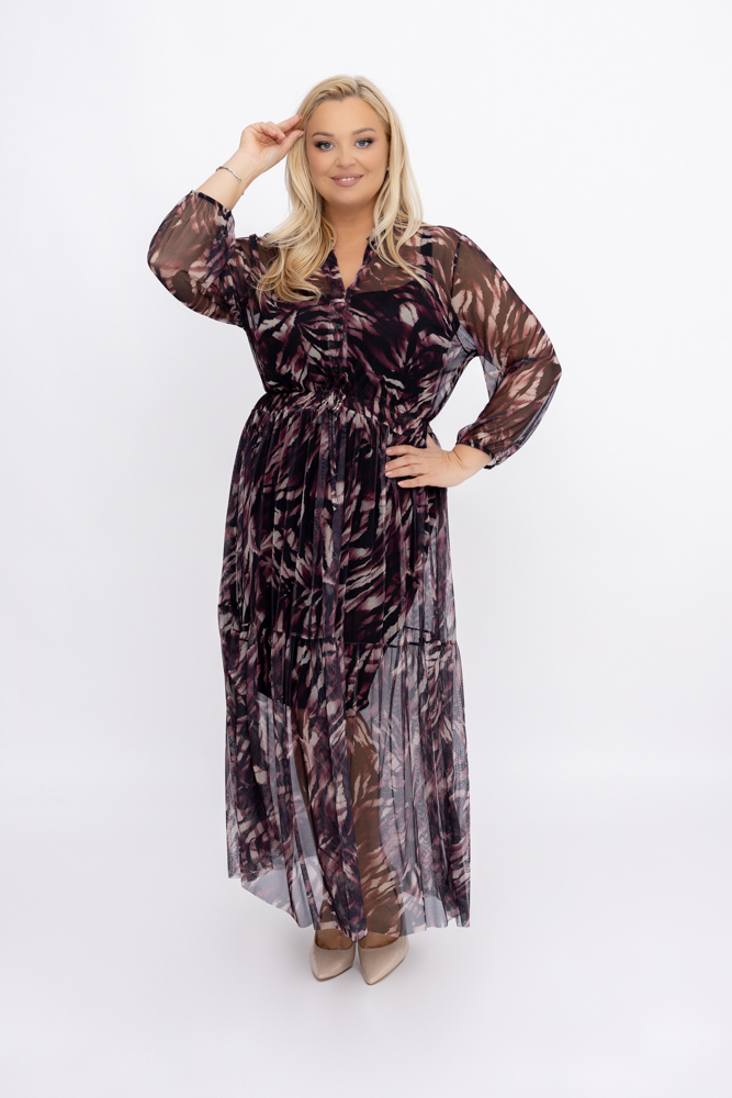 Vestido de malla Estampado 1