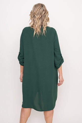 Butelkowozielona Sukienka koszulowa