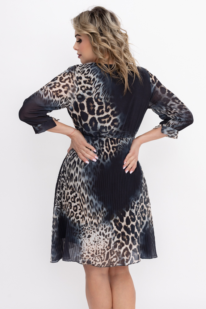  Vestido de gasa plisada Estampado 2