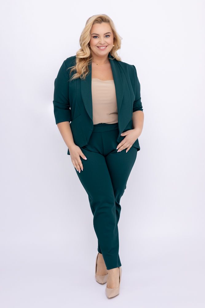 Lahvově zelené kalhoty