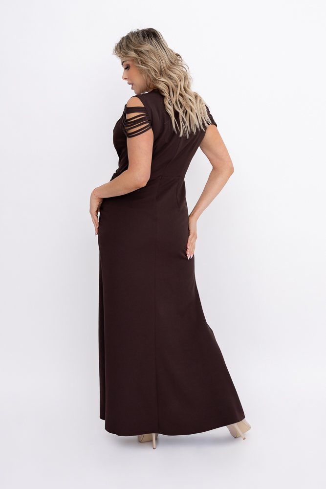 Czekoladowa Sukienka z łańcuszkiem