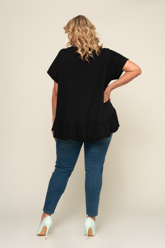 Black Blouse with Frill BEYBIN