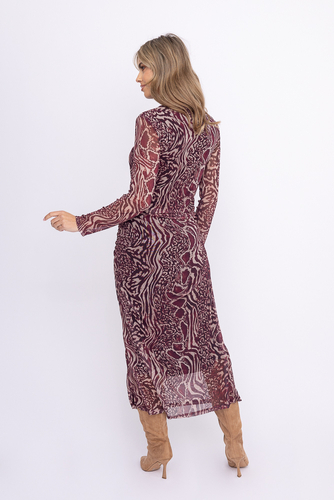 Vestido de malla con pliegues Wzór 3
