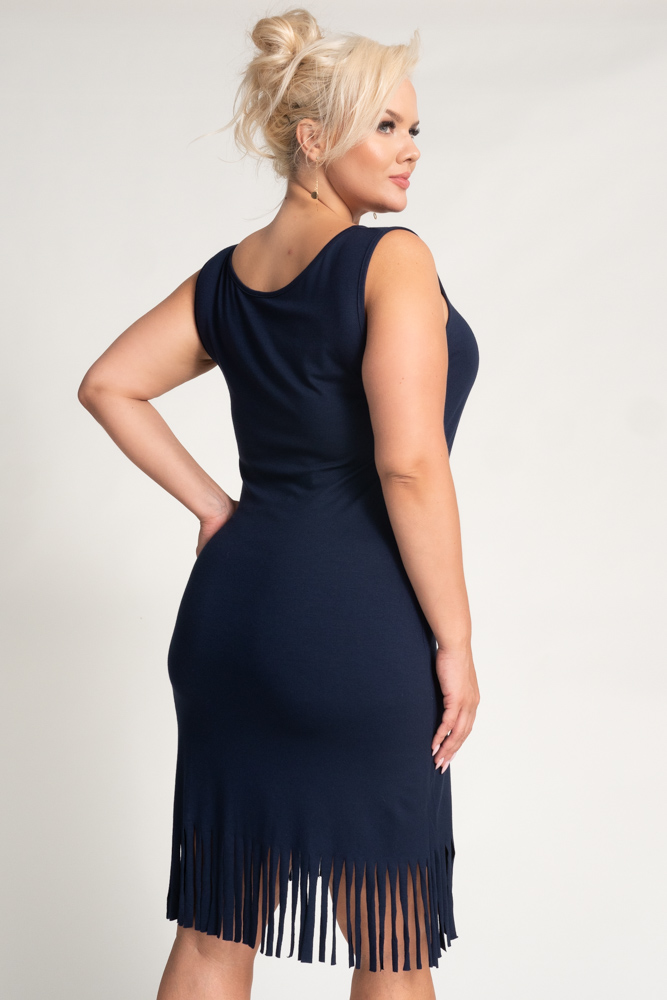 Robe à franges bleu marine