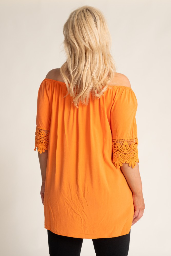 Orange Blouse with Embroidery BERGAMO