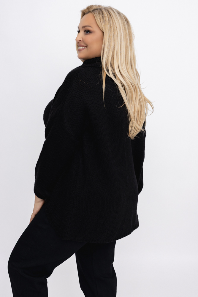 Czarny Sweter z golfem