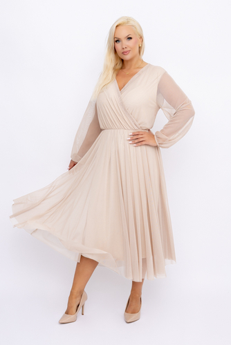 Light Beige Mesh Dress