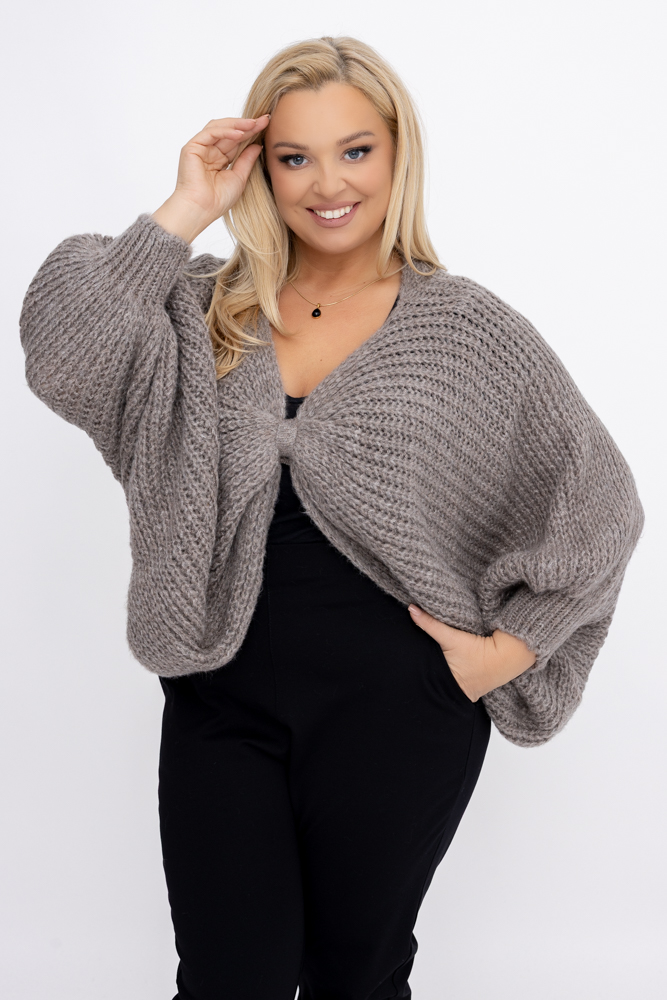 Pull boléro beige foncé