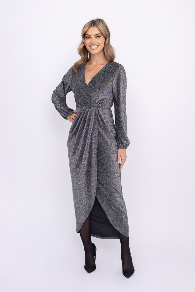 Srebrna Sukienka błyszcząca
