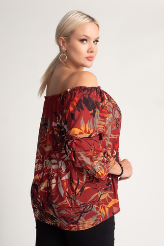 NENSI blouse with ruffled sleeves Pattern 1