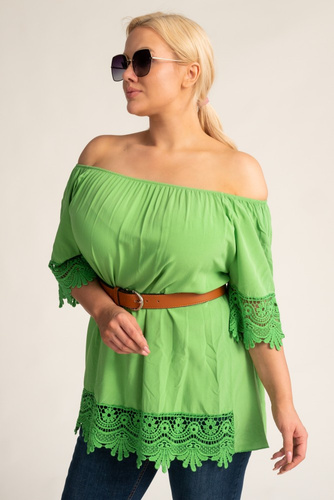 Light green Blouse with embroidery BERGAMO