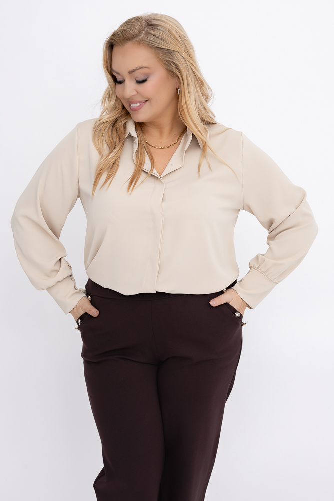 Beżowa Koszula satynowa