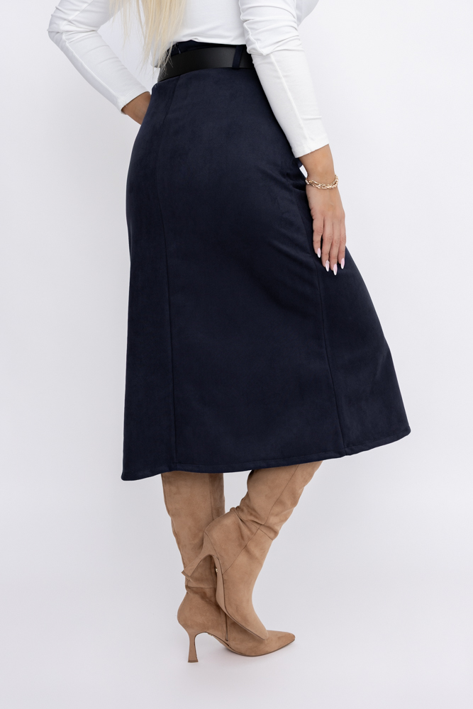  Navy Blue Suede Skirt