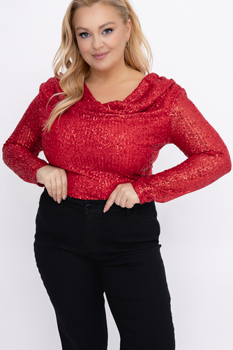 Czerwone Body cekinowe