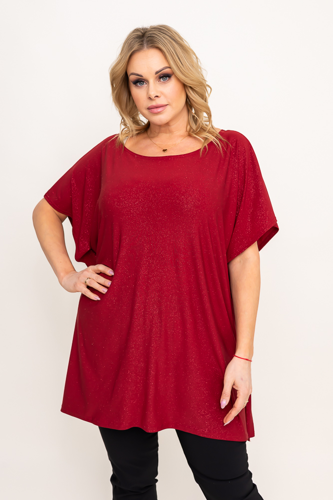 Blusa brocada granate