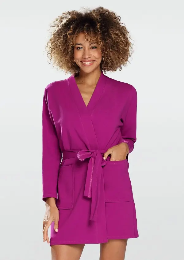Fuchsia Cotton Bathrobe