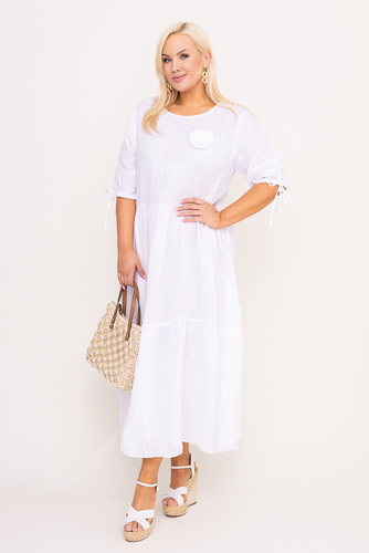  Biała Sukienka lniana TRESIA