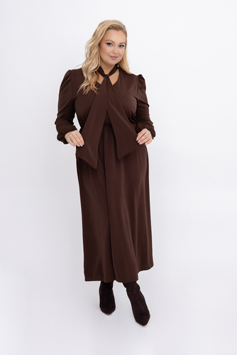 Czekoladowa Sukienka satynowa