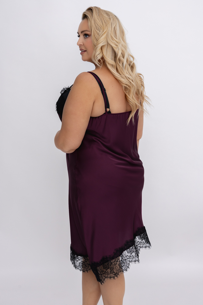 Bordowa Halka satynowa