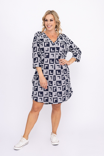 White and Navy Blue Tunic