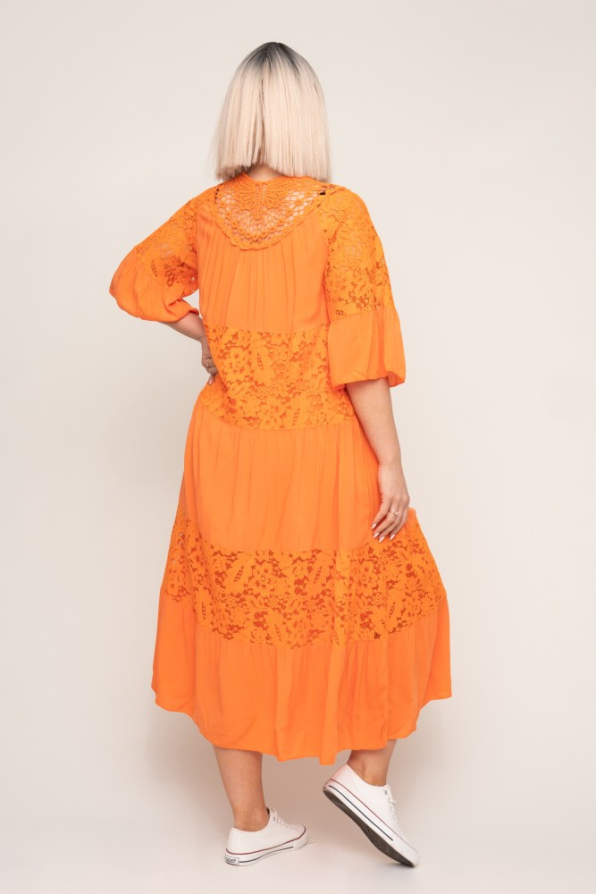 Orange Lace Dress MARIPOSA