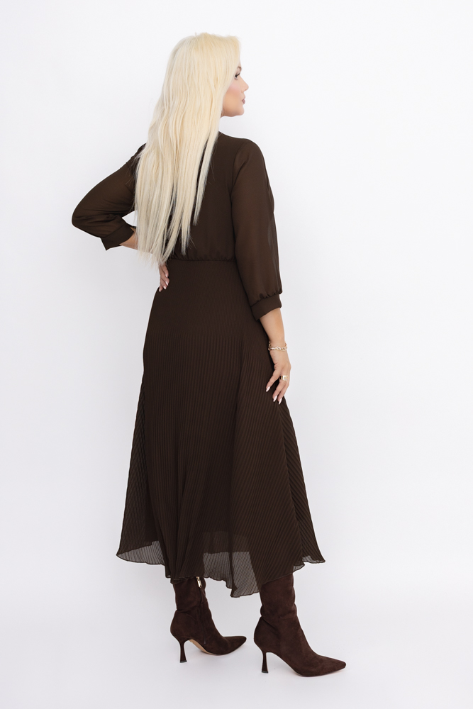 Jasnobeżowa Sukienka plisowana KEMELI