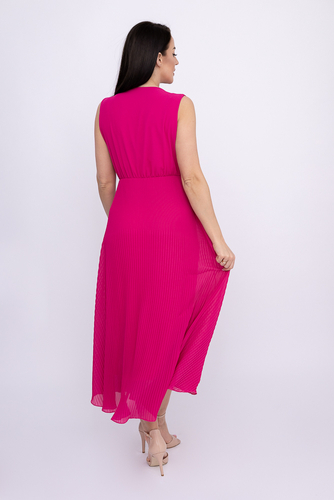 Fuksjowa plisowana Sukienka szyfonowa GUSTEN