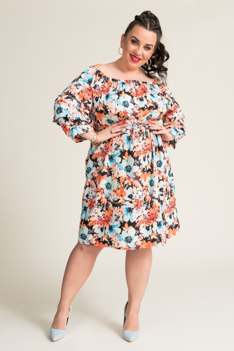 Dress with ruffled sleeves DARLIN Pattern 1