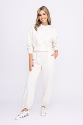 Śmietanowe Spodnie dresowe