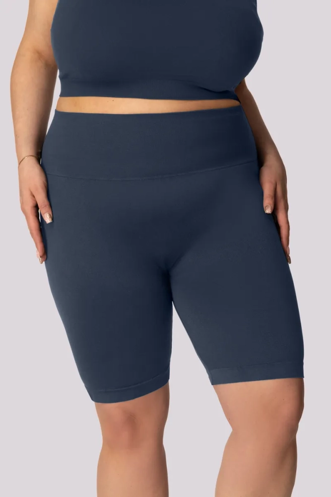 Pantaloni scurți biker albastru marin