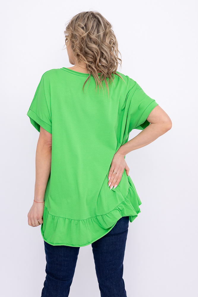 Light green Blouse with frill BEYBIN