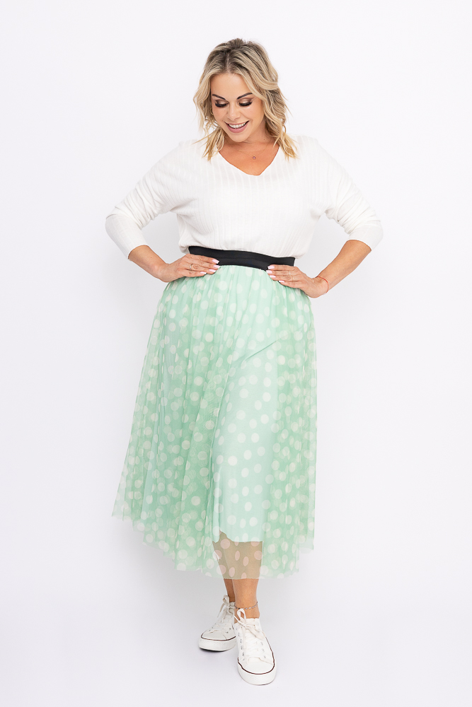 Green Pea Tulle Skirt
