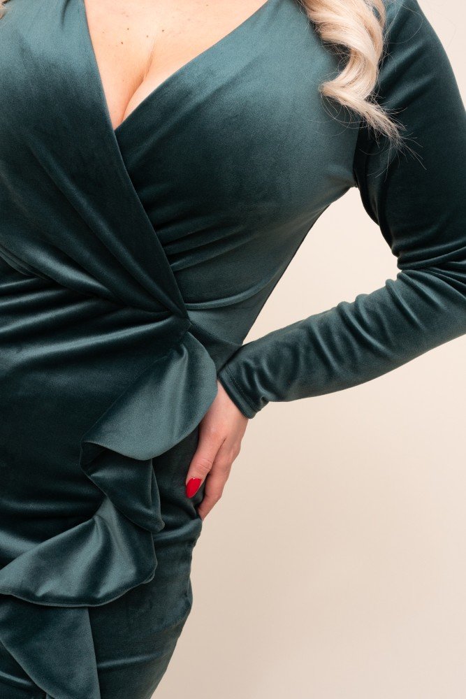  Green FERRA Velour Dress 