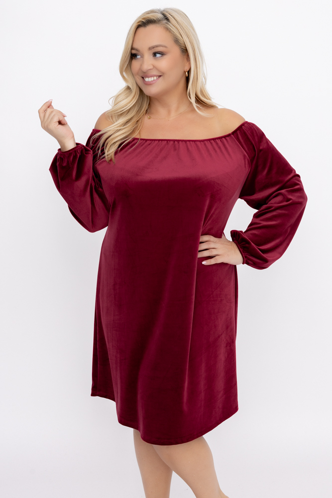 Maroon Velour Dress