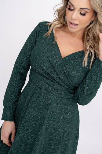 Butelkowozielona Sukienka błyszcząca
