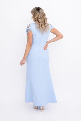 Błękitna Sukienka z łańcuszkiem