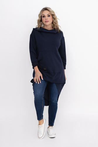 Marineblaues Sweatshirt mit Kapuze