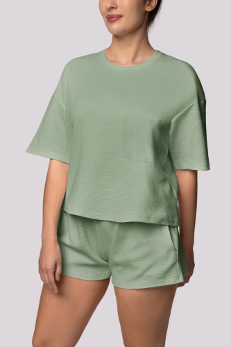 Pijama Pistachio cu pantaloni scurți