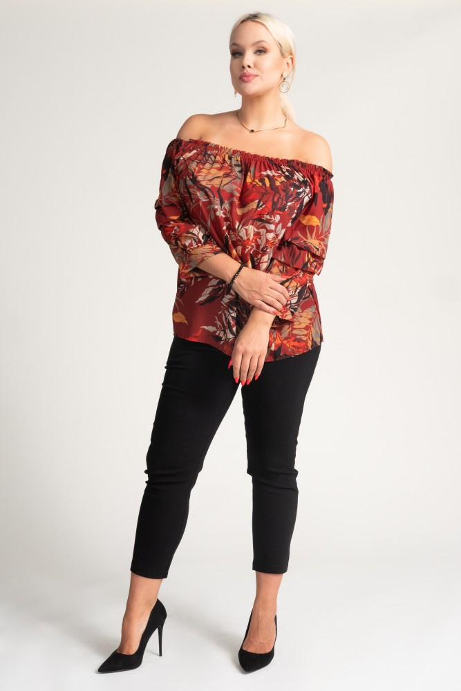 NENSI blouse with ruffled sleeves Pattern 1