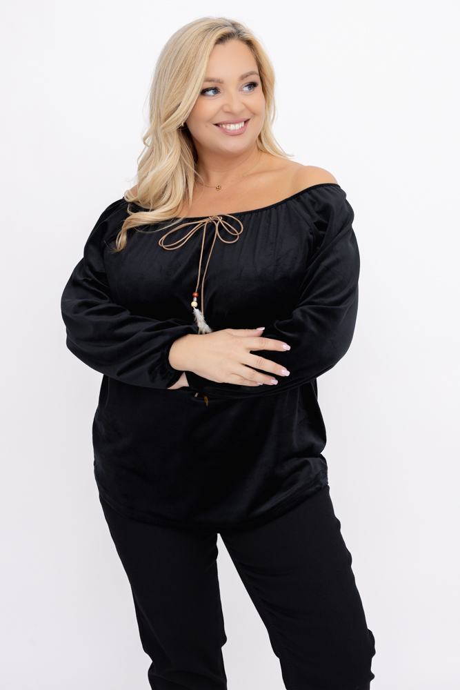 Black Velour Blouse