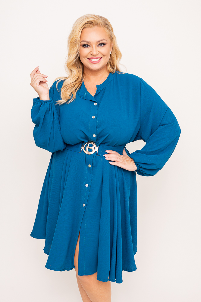 Morska Sukienka koszulowa z paskiem DEPERI