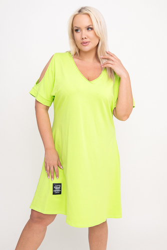 Limonkowa Sukienka dresowa PIOVE