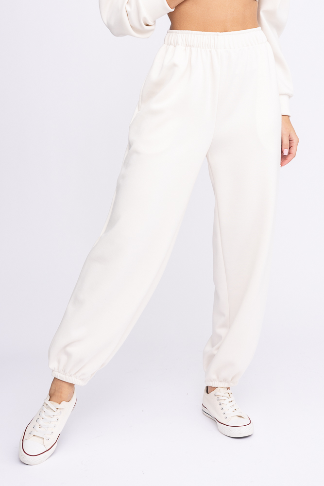 Pantaloni de trening crem