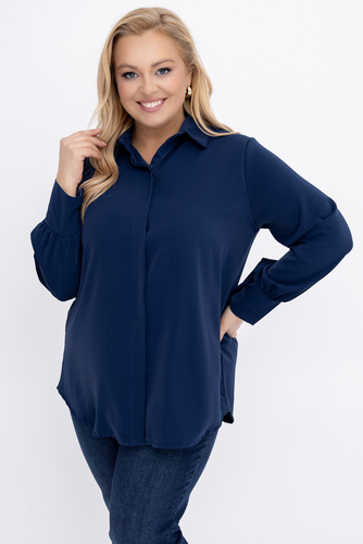 Granatowa Koszula satynowa