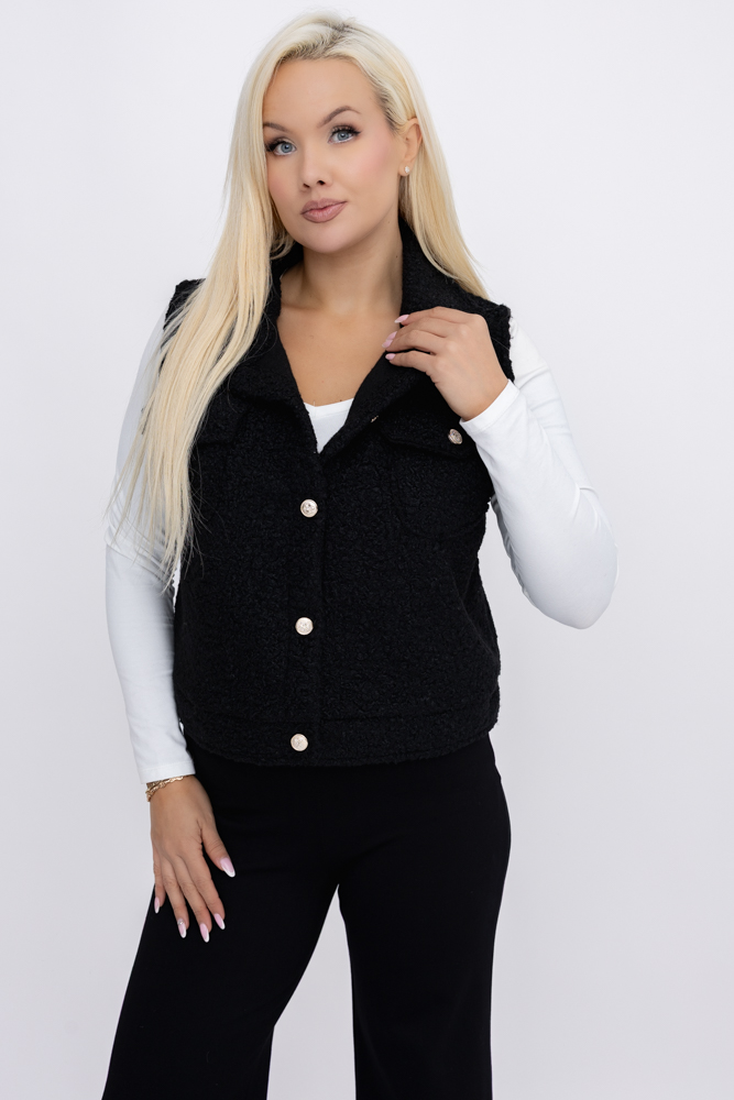 Gilet en peluche noir