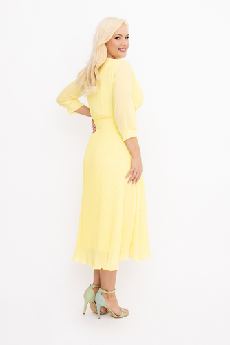 Jasnobeżowa Sukienka plisowana KEMELI