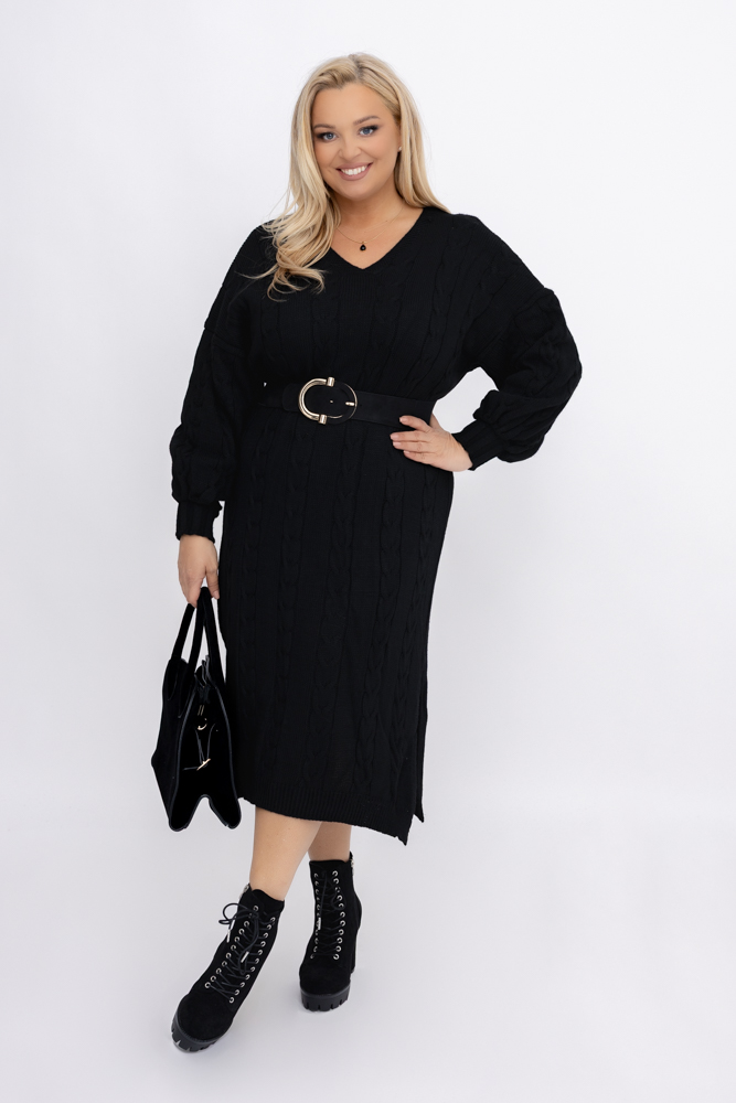 Schwarzes Pulloverkleid