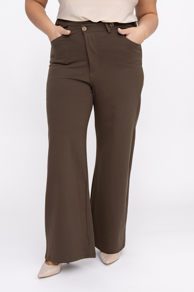 Chocolate Pants with Asymmetrical Fastening